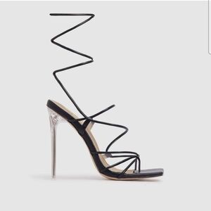 EGO Black Strappy Heels